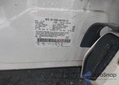 2019 Ford Edge Titanium z USA, uszkodzony, nr VIN 2FMPK4K97KBB11721